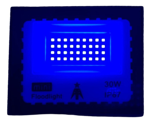 Refletor Holofote Luminária Led 30w Bivolt Azul Cor Cor Da Carcaça Preto 110v/220v