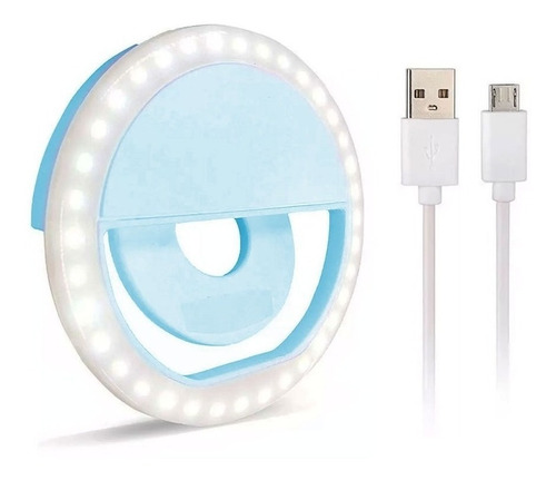 Aro De Luz Para Celular Recargable +cable Usb