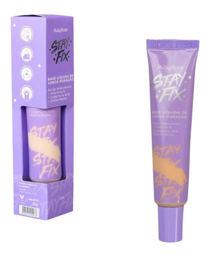 Base De Maquiagem Líquida Ruby Rose Matte Longa Duração Stay Fix Tom Mc52 - 30ml