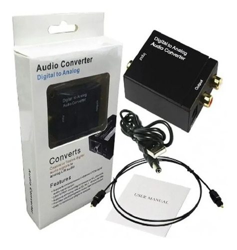 Convertidor Audio Optico  A Rca Con Cable Incluido