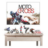 Kit Painel E Displays De Mesa Festa Motocross Grau Moto