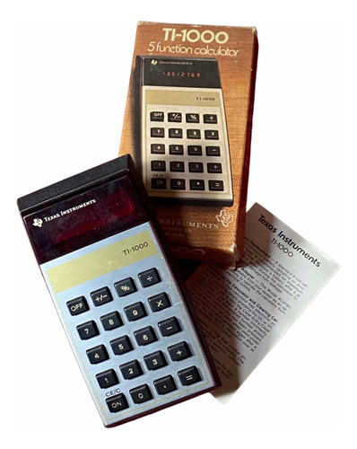 Antigua Calculadora Neón Texas Insturments Usa 1977 En Caja