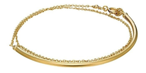 Pulsera Doble Juvenil Plata S925 Baño En Oro + Caja