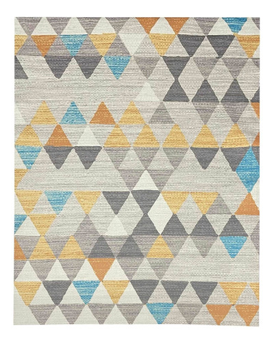 Alfombra Moderna Triangulos Geo Vison Gris 150x200cm Kreatex