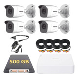 Kit Circuito Cerrado Epcom 4 Camaras 720p Disco 500 Gb 30 M