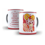 Caneca Branca De Cerâmica Astrôlogia Signos Ariês Mod 01