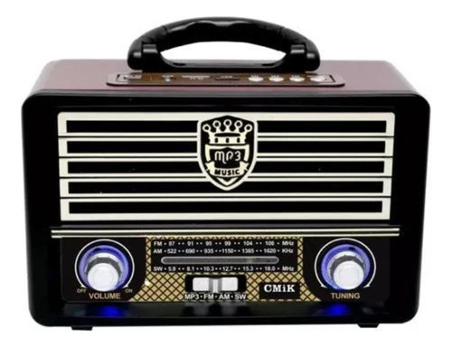 Radio Portátil Mini Retro Vintage Usb Sd Mp3