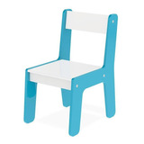 Cadeira Cadeirinha Infantil Azul Em Madeira Brinquedo
