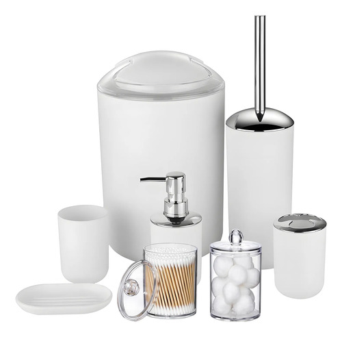 Set De Baño Accesorios 8 Pzs Plastico Completo | Envío gratis