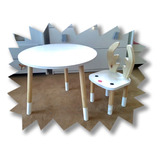 Juego 1 Silla + Mesa Niños Ciervo Nordico Conejos +envio