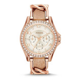 Reloj Mujer Fossil Es3466 Cuarzo 38mm Pulso Marron En Cuero