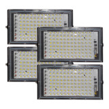 Pack X 4 Reflectores Proyector Led 100w Blanco Frío