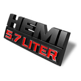 Emblema Negro/rojo Hemi 5.7 Liter R4m Lado Izquierdo