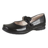 Zapato Escolar Para Mujer Castalia Negro Sintético 508-100