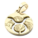 Dije Tauro Signo Zodiacal Oro Solido 14k Laser 1.5cm