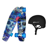 Patineta Llanta Led C8 Cruiser Con Lija Diseño + Casco