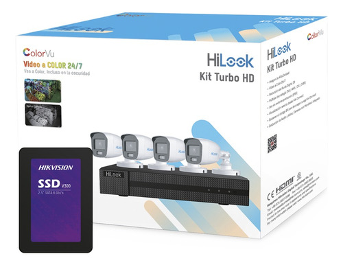 Kit Turbohd 1080p+ssd De 1 Tb+dvr 4 Canales+4 Cámaras Bala 