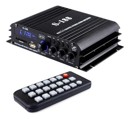 Amplificador De Potencia Mini Audio S-188 Bass Control Usb