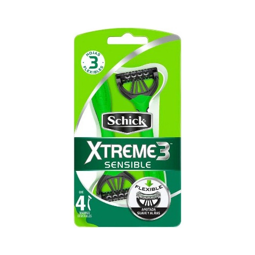 Rastrillo Schick Xtreme 3 Piel Sensible 4 Pzas