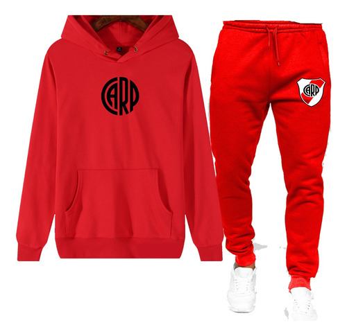 Conjunto Buzo Y Pantalón Jogging Combinado Adulto Niño Rojo