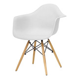 Sillón Eames Eiffel Apoyabrazos Moderno Deco Base Madera