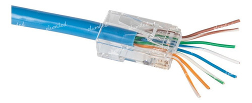 30 Fichas Rj45 Macho Pasante Plug Cat5 Rapidfit