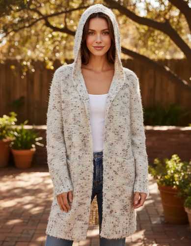 Ensamble Cardigan Sueter Ligero Modelo Confetti Peludo