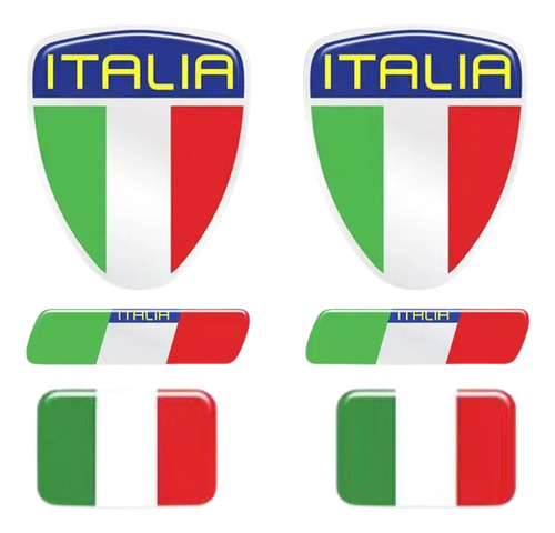 Kit Adesivo Fiat Itália Resinado Emblema Escudo Placa Coluna