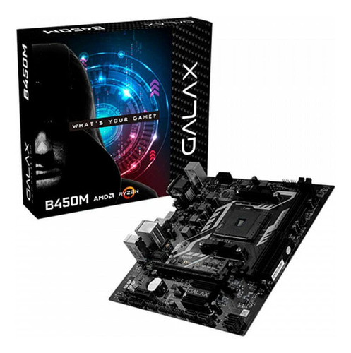 Placa Mãe Galax B450m Amd Am4 M-atx Ab450magchj1cw