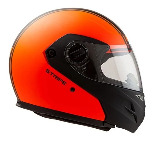 Casco Para Moto Rebatible Hawk Rs5 Stripe Naranja