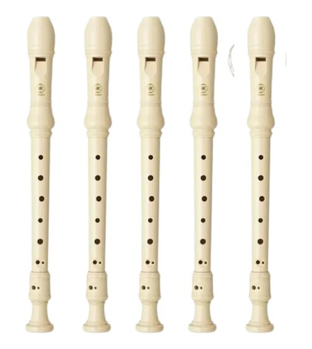 5 Flauta Doce Yamaha Soprano Germânica Ou Barroca C/ Capa