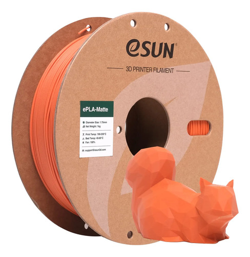 Filamento Pla Mate Esun 1.75mm Carrete De 1kg Mandarina