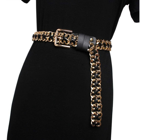 Alaix Cinturón De Metal Para Mujer Cinturón De Cadena De Oro