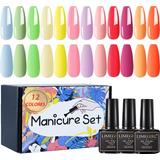 Geles Semipermanente Gama De Esmaltes Uñas (kit De 12 Geles)