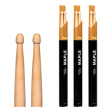 Pack X3 Palillos Bateria Stagg 5a 5b 7a - Punta Madera