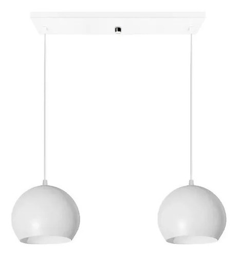 Colgante De Dos Luces Moderna Moer Bocha 15 Cm E27 Blanco 