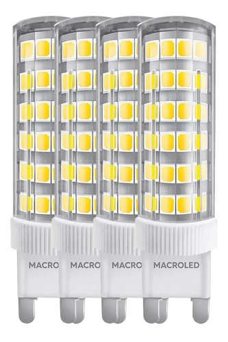 4x Lampara Bipin 6w Led Macro G9 Blanco Calido 220v Dimeriza