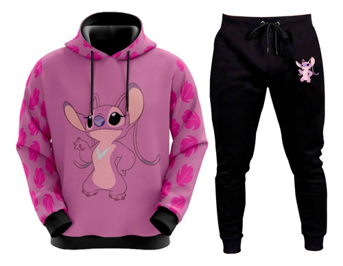 Conjunto De Moletom Stitch Adulto E Infantil Escolha Modelo