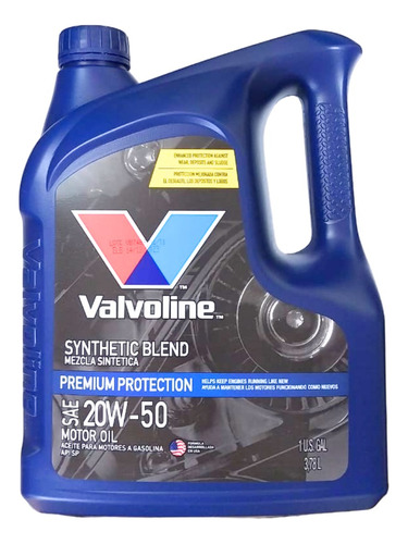 Aceite 20w50 Semi Sintetico Valvoline Pack 5lts + Filtro Foto 2