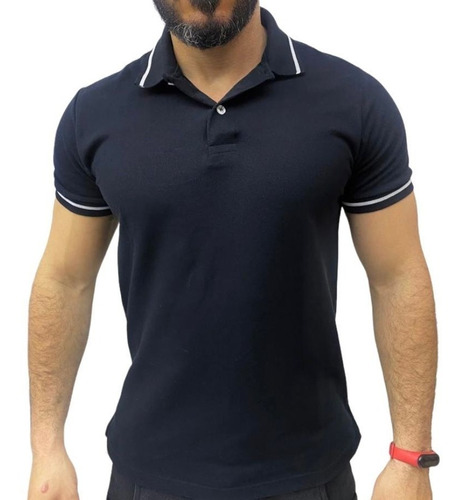 Camisa Polo Masculina 100% Algodão 