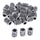 24pcs Nórdico Viking Rune Beads Cabelo Barba Pingente