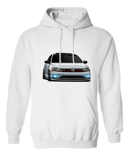 Sudadera Con Gorro Auto Carro Gti Vw Blanco Tuneado