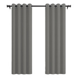 Cortina De Tela Blackout Gris Vincenzi 140x220