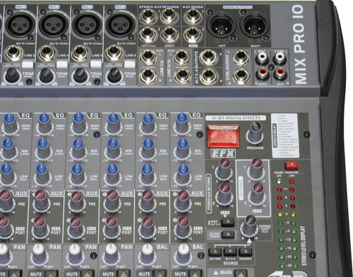 Consola Gbr Mix-pro 10 De 10 Canales Y Efectos  Digitales