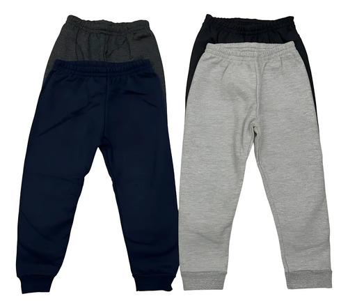 Calça Moletom Kyly Flanelada Infantil Punho 4\u002F8 Kit 4 Peças | Parcelamento sem juros