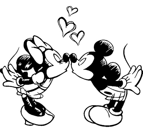 Sticker Calcomania Mickey Y Minnie Mouse Disney Decorativo