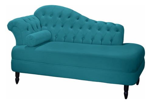 Recamier Divã Supreme Azul Claro Veludo 160cm