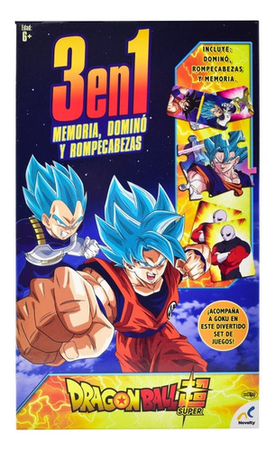 Dragon Ball Super 3en1 Memoria Domino Y Rompecabezas Novelty