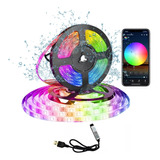 Fita Led 5050 Rgb 16cores Bluetooth Controlador App Ip65