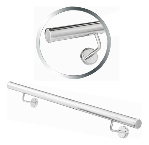 Corrimão Escada Inox Tubo Redondo Elegante Promoção 0,40 Cm